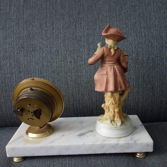 Vintage Ruhla Clock Made in Germany on base with German Figurine - Picture 5 of 16